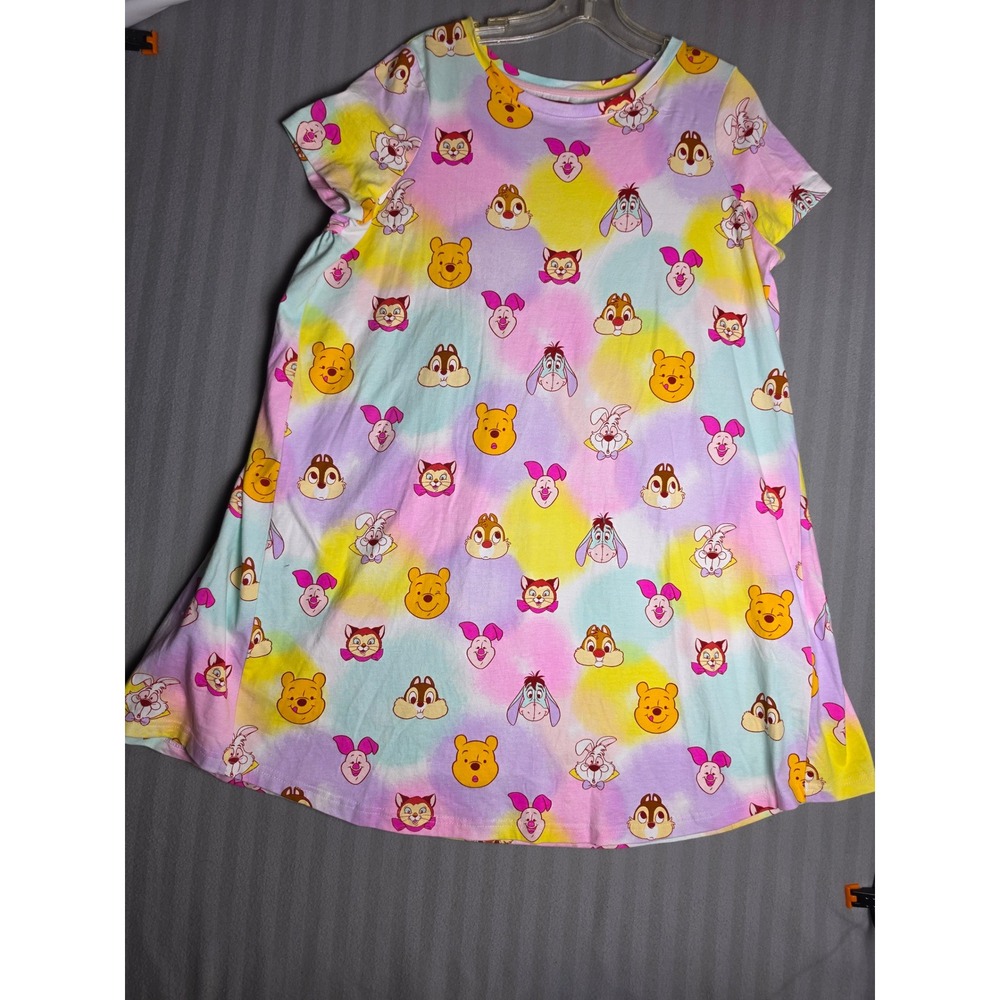 Oh My Disney Winnie the Pooh Tie Dye Babydoll Dress Pastel Kawaii Womens Medium